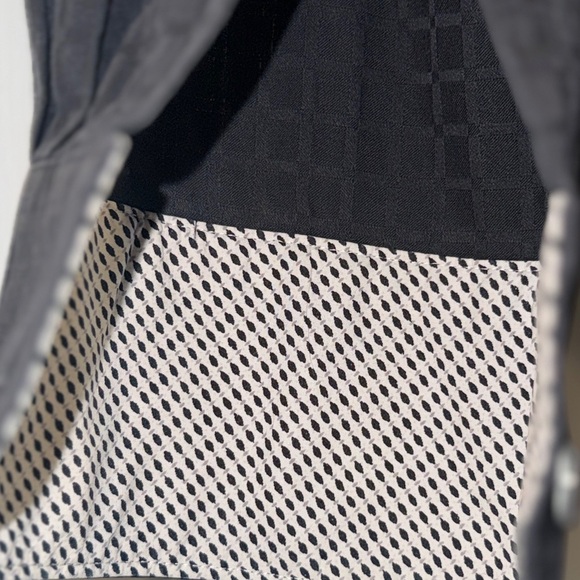 Bugatchi Uomo Shaped Fit Dress Shirt Black Geometric Texture Size Large - Picture 8 of 9